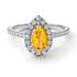 Pear Shaped Halo Yellow Diamond Ring - Janet No. 1003