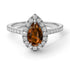 Pear Shaped Halo Brown Diamond Ring - Janet No. 1103