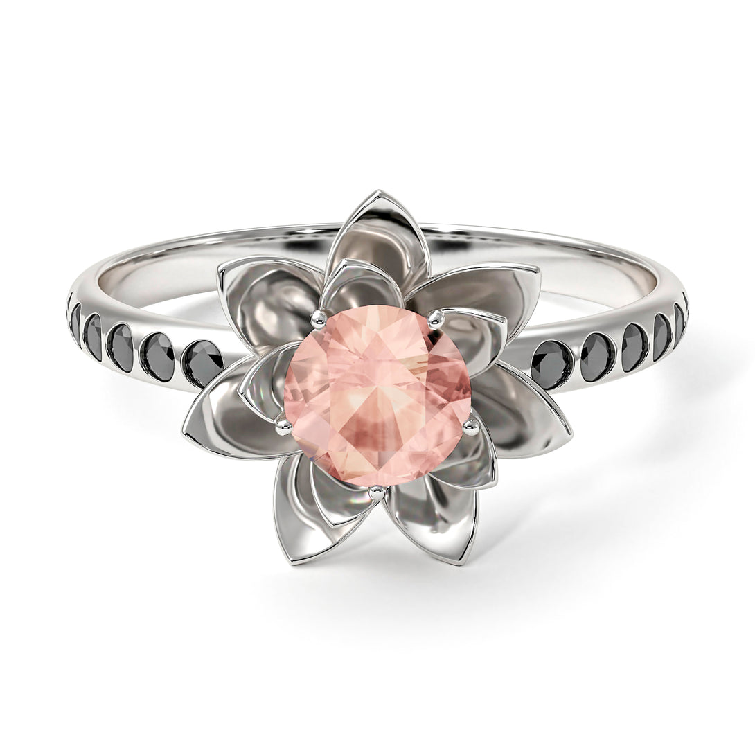 Lotus Flower Morganite ring - Lotus no. 906