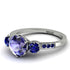 Vintage 3 Stones Tanzanite Ring With Micro Pave - Luna No. 212