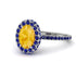 Oval Citrine Halo Hidden Sapphires Ring - Amy No. 615 image 1