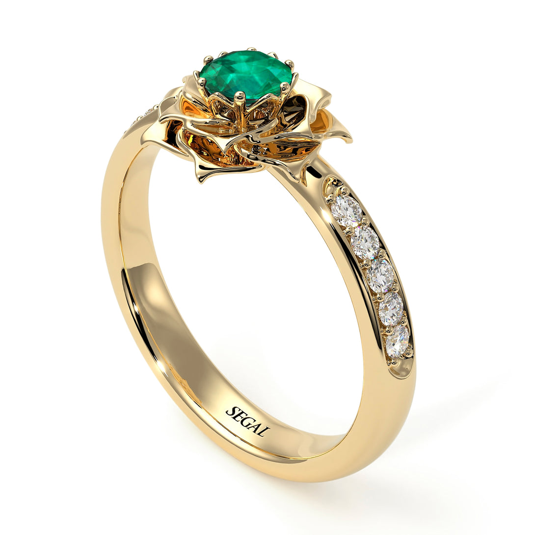 A lady's Rose Emerald Ring - Elena no. 16