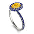 Oval Citrine Halo Hidden Sapphires Ring - Amy No. 615 image 2