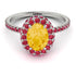 Oval Citrine Halo Hidden Rubies Ring - Amy No. 612 image 3