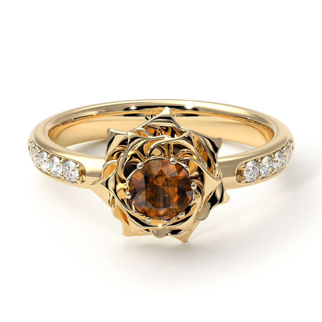 A lady's Rose Brown Diamond Ring- Elena no. 1101