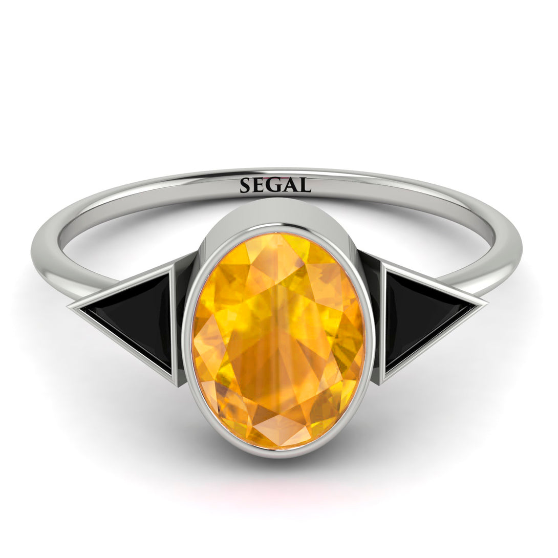Geometrical Bezel Yellow Diamond Ring - Trinity No. 1009