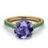 Hidden Diamond Double Cat Claw Prongs Tanzanite Ring - Hazel No. 204