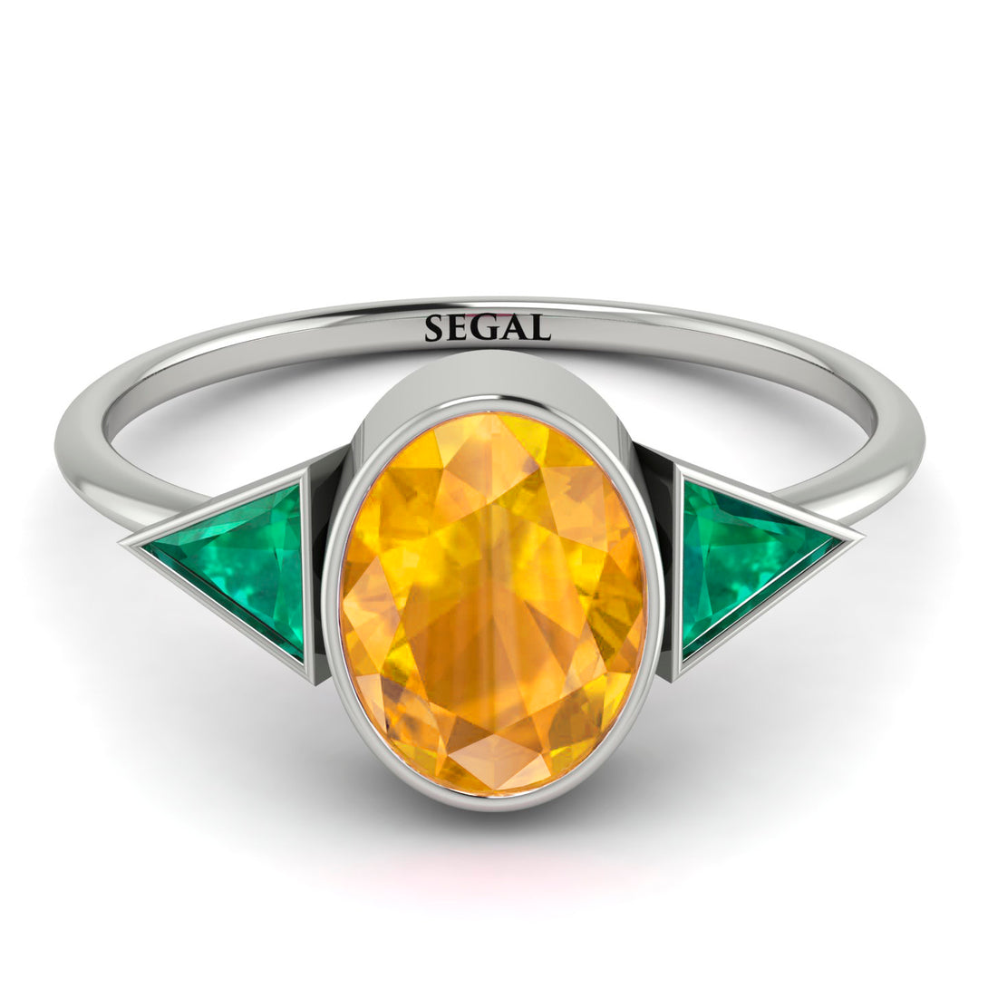 Geometrical Bezel Yellow Diamond Ring - Trinity No. 1006