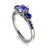 Vintage 3 Stones Tanzanite Ring With Micro Pave - Luna No. 212
