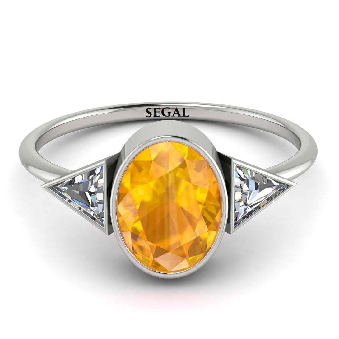 Geometrical Bezel Yellow Diamond Ring - Trinity No. 1003