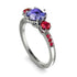 Vintage 3 Stones Tanzanite Ring With Micro Pave - Luna No. 215