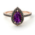 Pear Shaped Halo Amethyst Ring - Janet No. 305