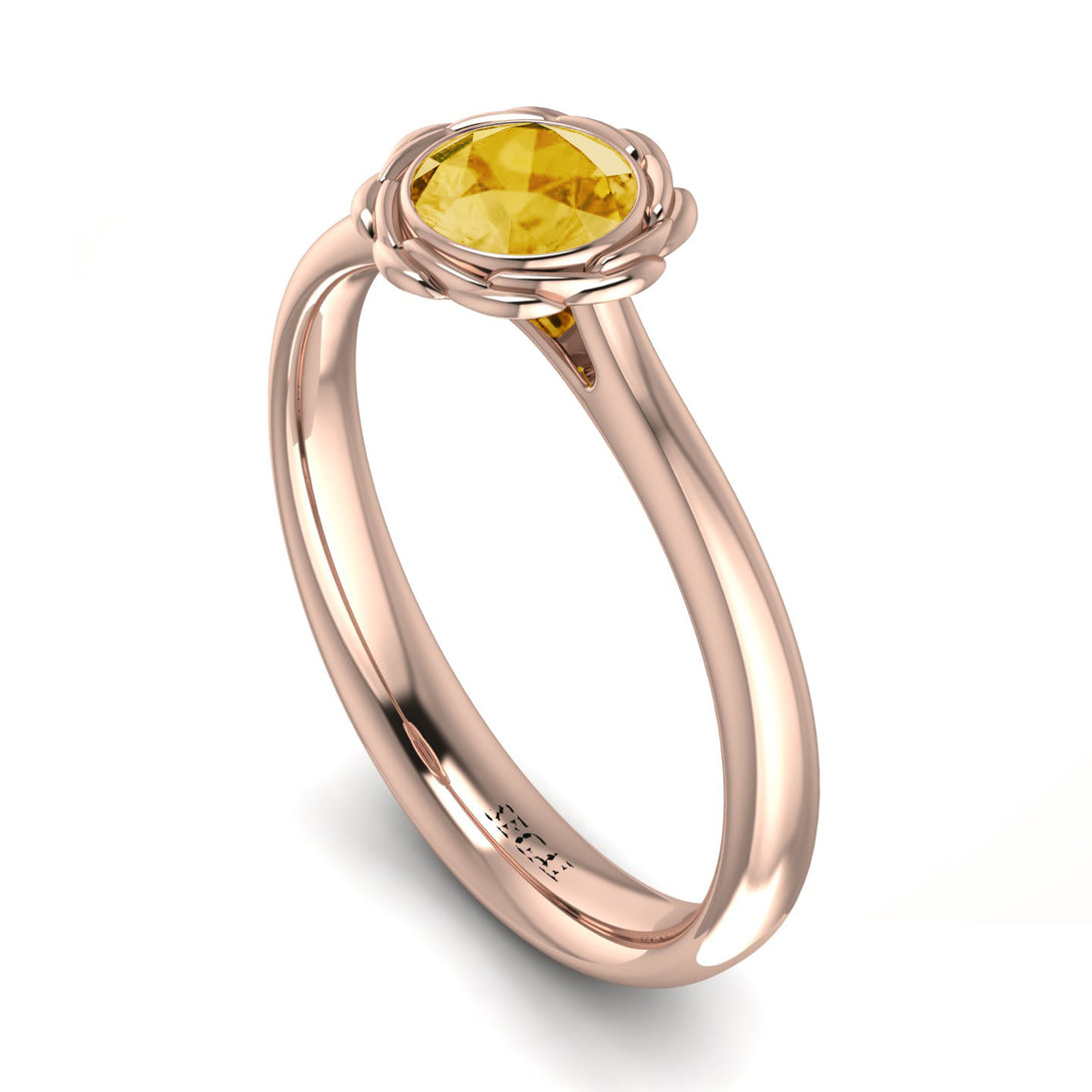 Solitaire Minimalist Citrine Ring - Eden No. 602