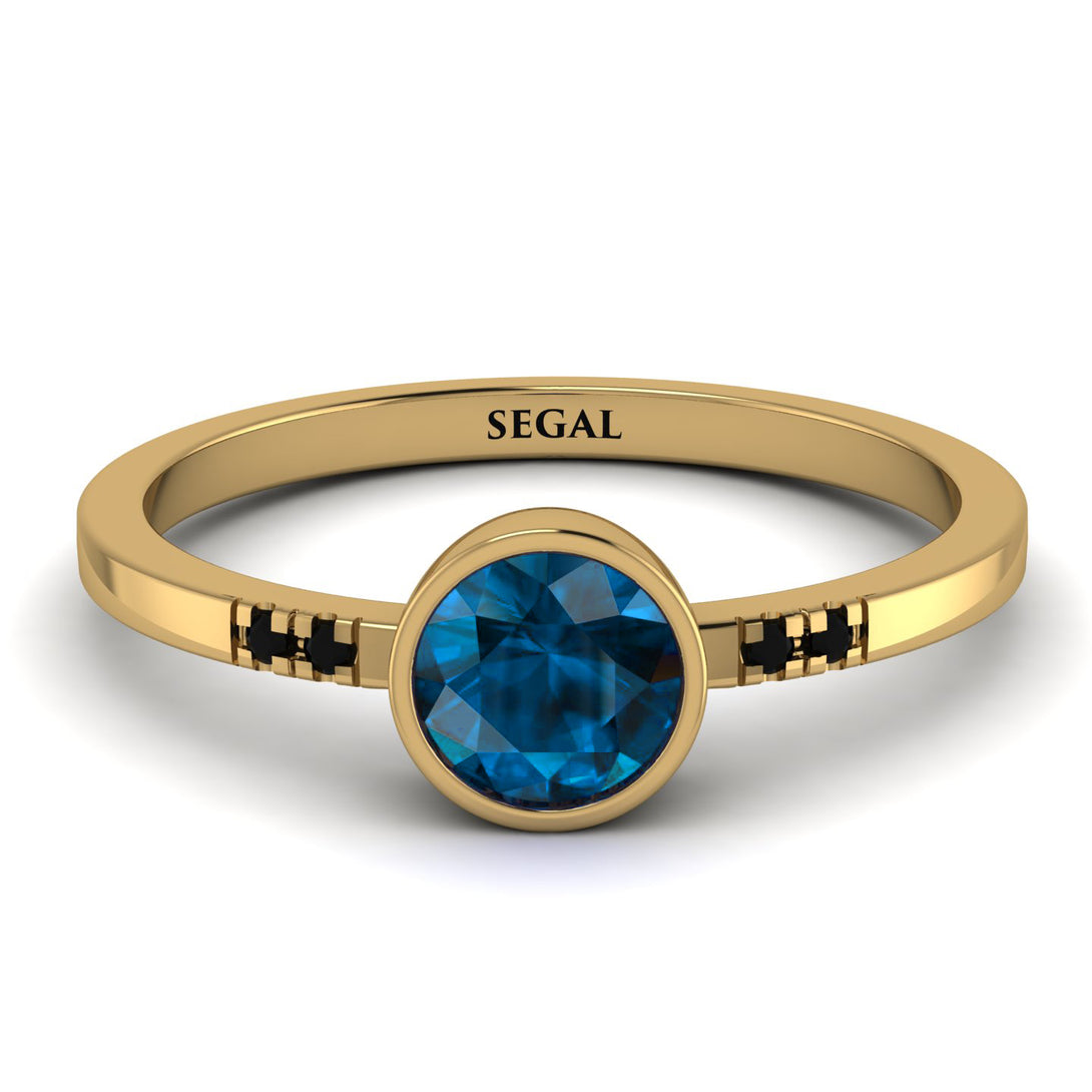Bezel Minimalist Blue Topaz Ring - Kinsley No. 504