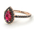 Pear Shaped Halo Ruby Ring - Janet No. 35
