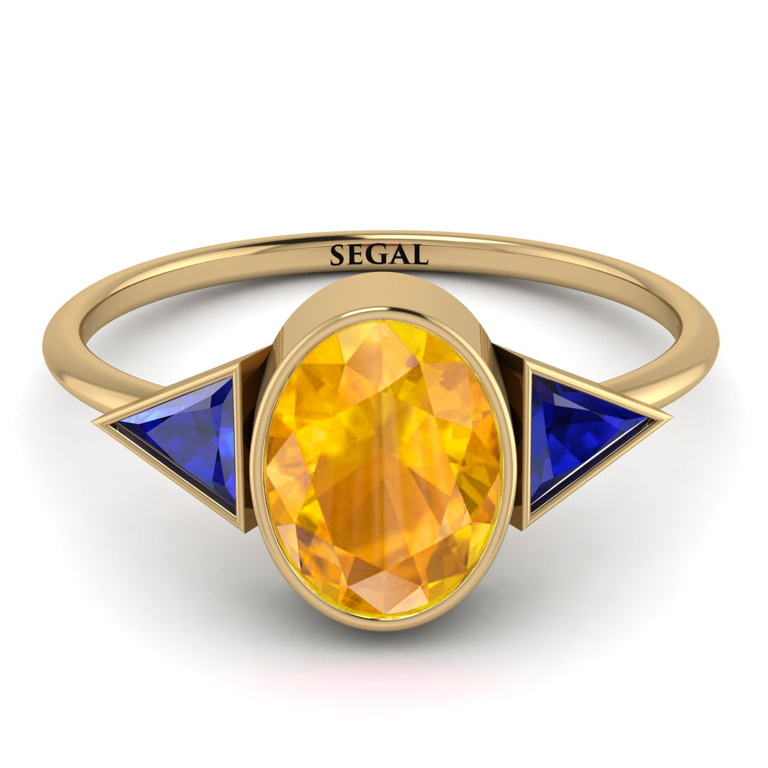 Geometrical Bezel Yellow Diamond Ring - Trinity No. 1013