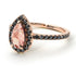 Pear Shaped Halo Morganite Ring - Janet No. 905