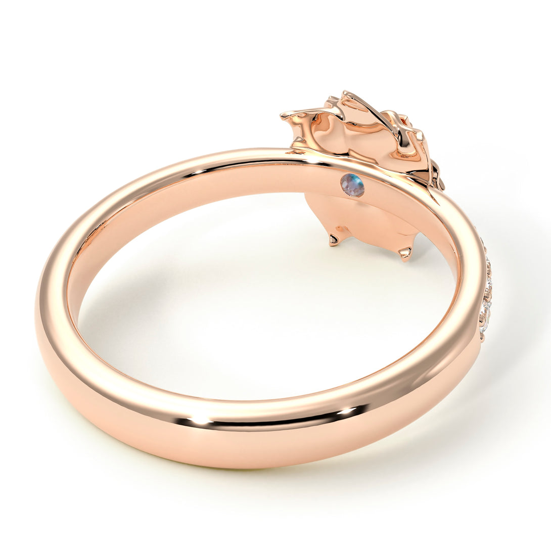 A lady's Rose Aquamarine Ring- Elena no. 402