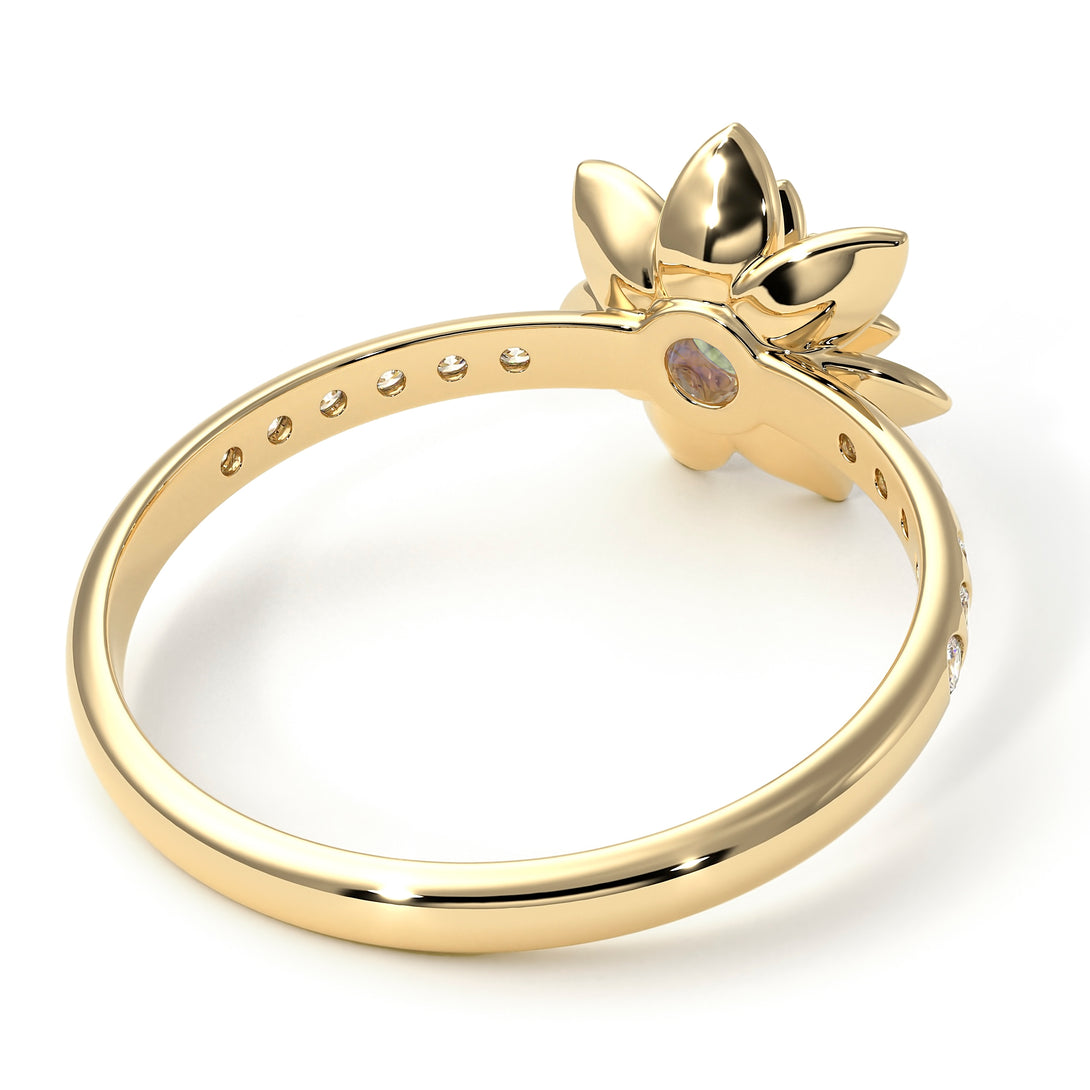 Lotus Flower Peridot ring - Lotus no. 701