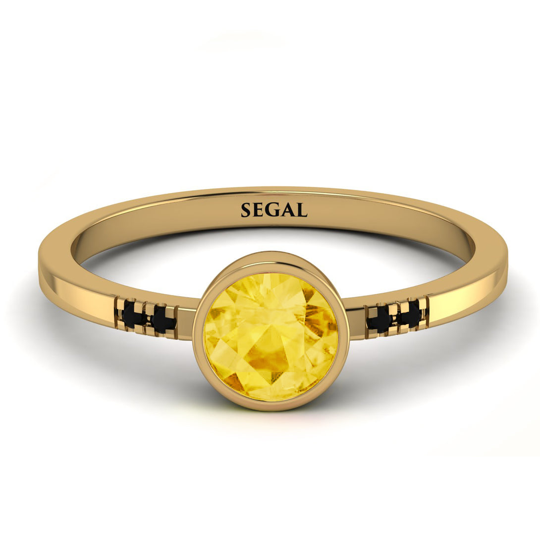 Bezel Minimalist Citrine Ring - Kinsley No. 604
