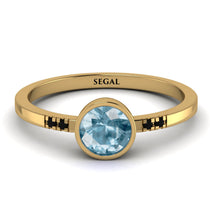 Bezel Minimalist Aquamarine Ring - Kinsley No. 404 image 1