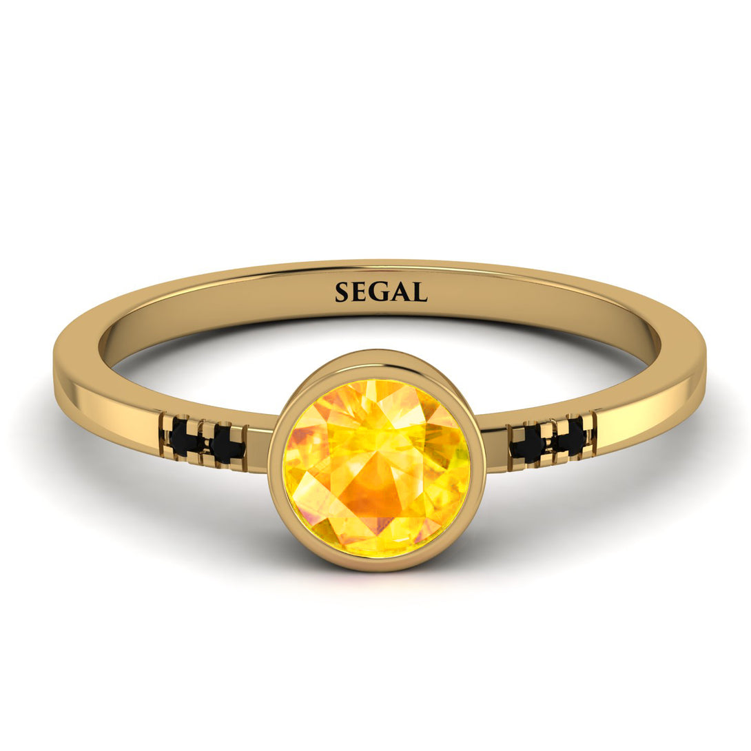 Bezel Minimalist Yellow Diamond Ring - Kinsley No. 1004