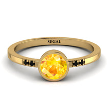 Bezel Minimalist Yellow Diamond Ring - Kinsley No. 1004 image 1