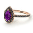 Pear Shaped Halo Amethyst Ring - Janet No. 305