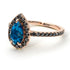 Pear Shaped Halo Blue Topaz Ring - Janet No. 505