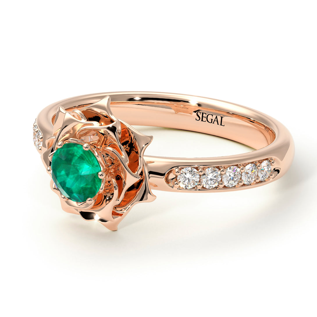 A lady's Rose Emerald Ring - Elena no. 17