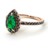 Pear Shaped Halo Emerald Ring - Janet No. 23