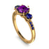 Vintage 3 Stones Amethyst Ring With Micro Pave - Luna No. 310