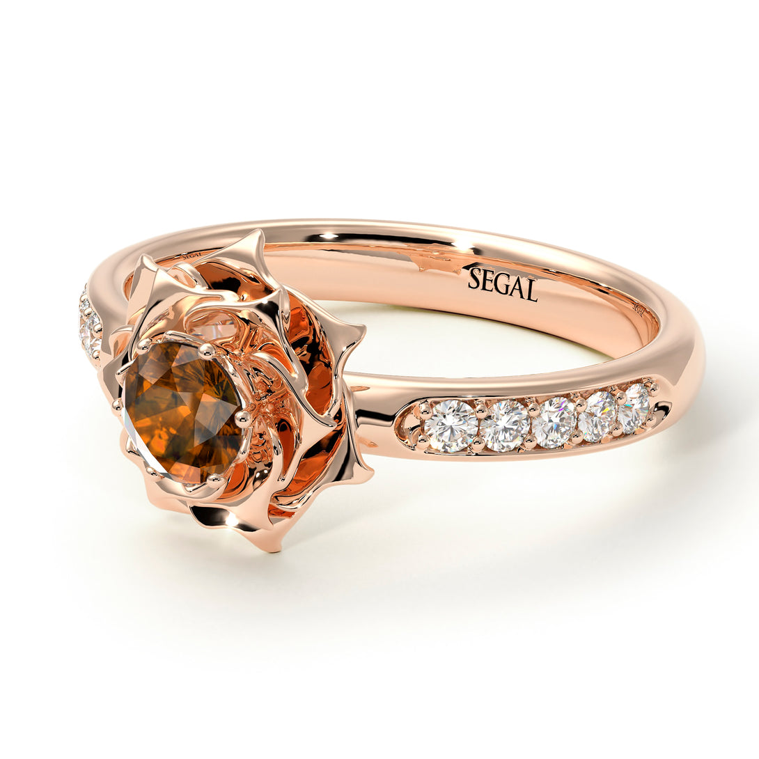 A lady's Rose Brown Diamond Ring- Elena no. 1102