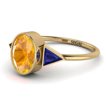 Geometrical Bezel Yellow Diamond Ring - Trinity No. 1013 image 1