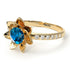 Lotus Flower Blue Topaz ring - Lotus no. 501