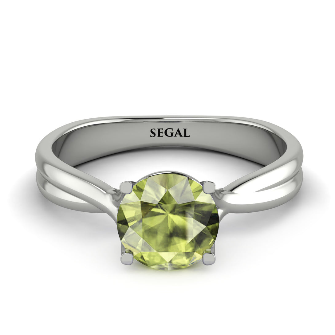Solitaire Twist Shank Peridot Ring - Eleanor No. 703