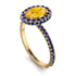 Oval Citrine Halo Hidden Sapphires Ring - Amy No. 613
