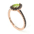 Pear Shaped Halo Peridot Ring - Janet No. 705