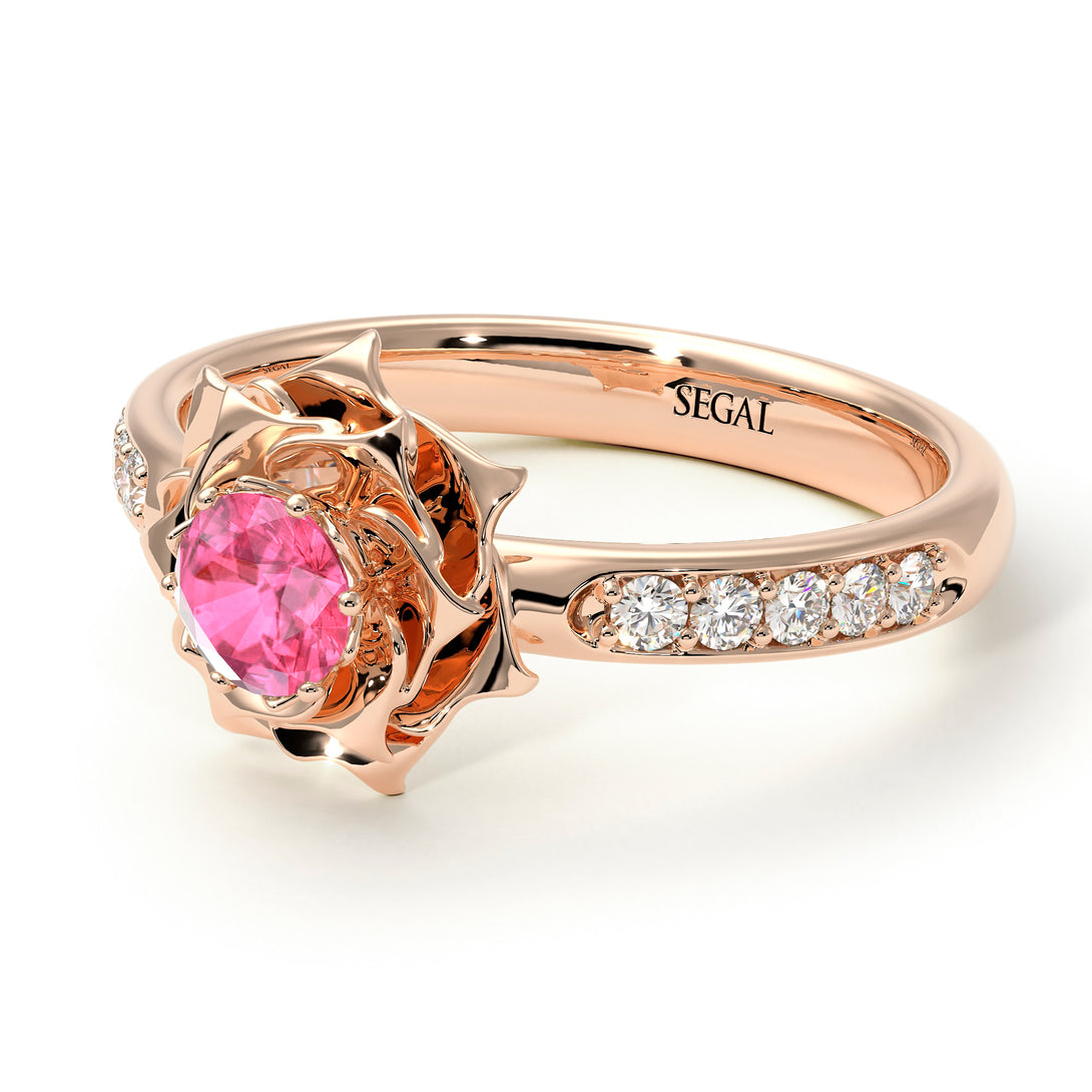A lady's Rose Pink Moissanite Ring- Elena no. 802