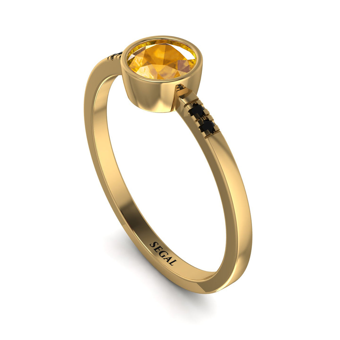 Bezel Minimalist Yellow Diamond Ring - Kinsley No. 1004