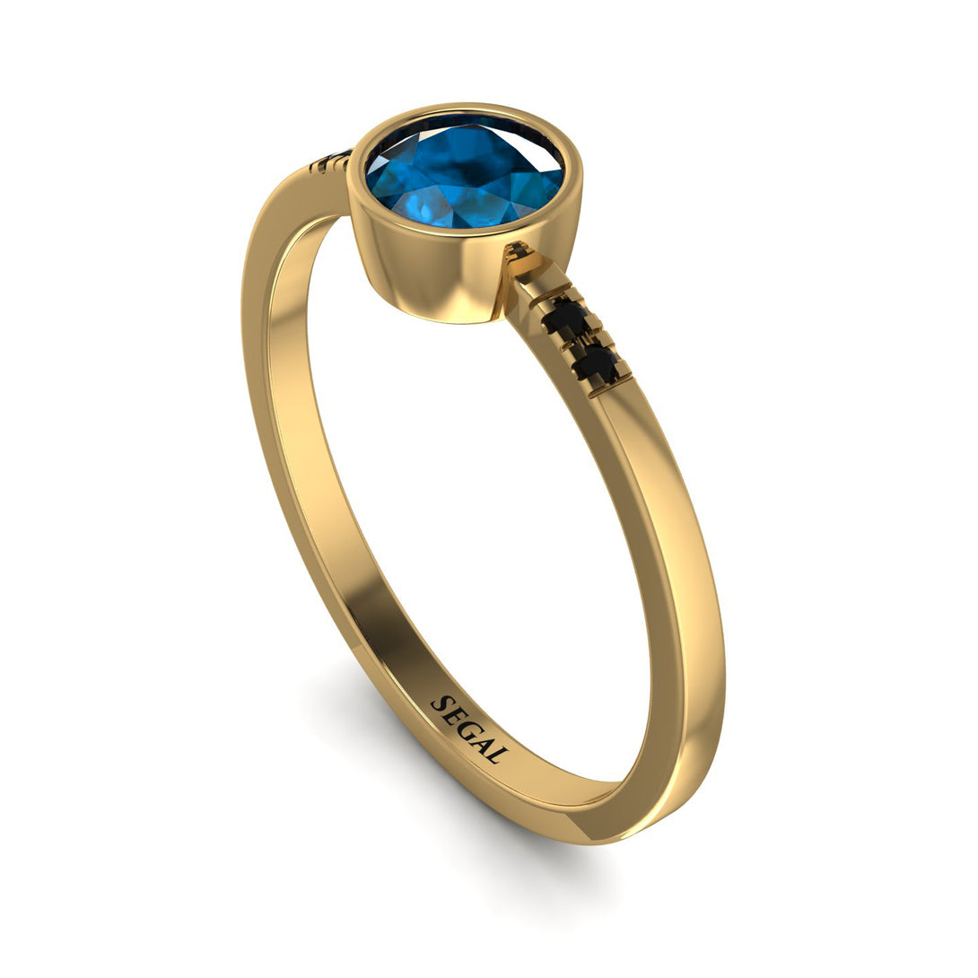 Bezel Minimalist Blue Topaz Ring - Kinsley No. 504
