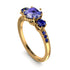 Vintage 3 Stones Tanzanite Ring With Micro Pave - Luna No. 210