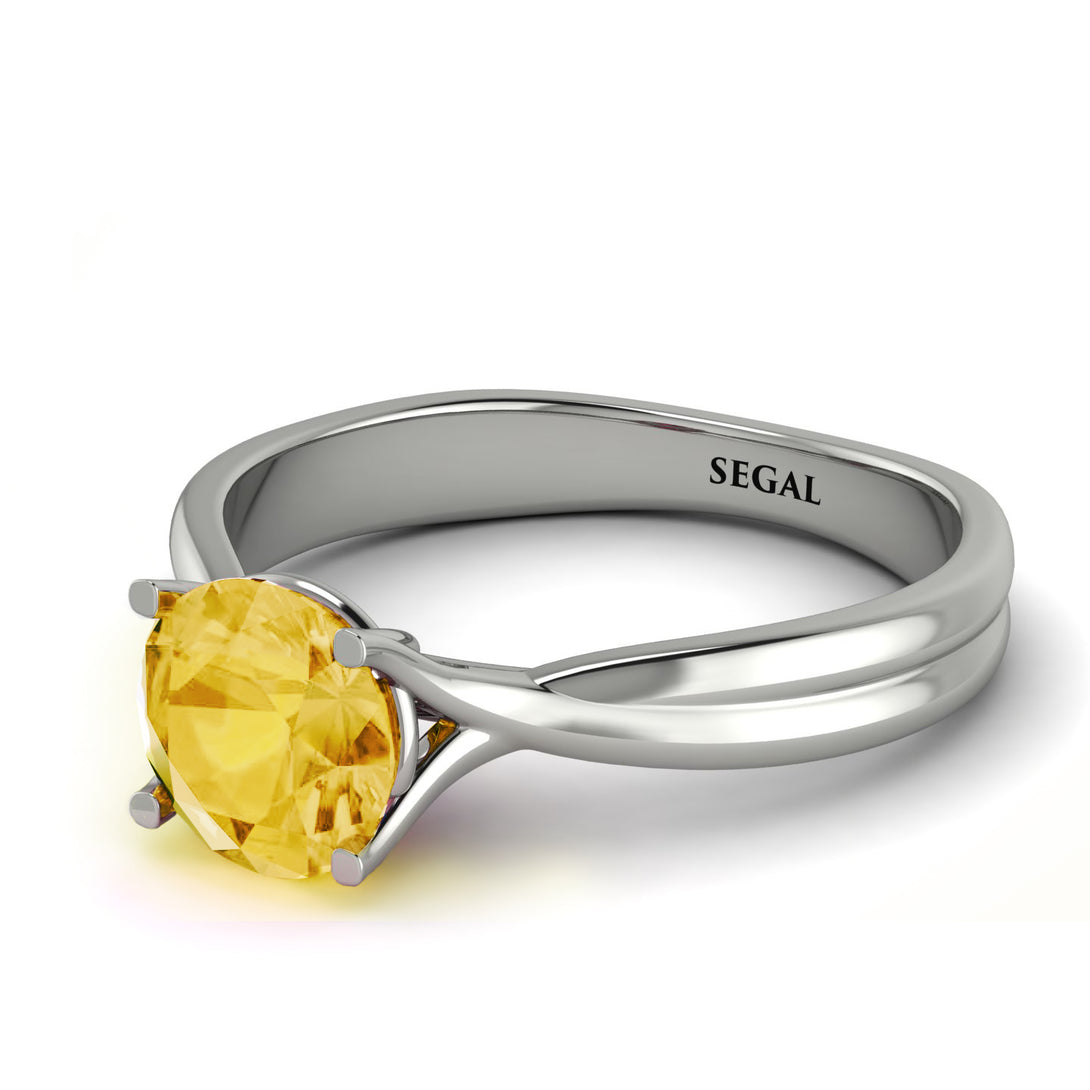 Solitaire Twist Shank Citrine Ring - Eleanor No. 603