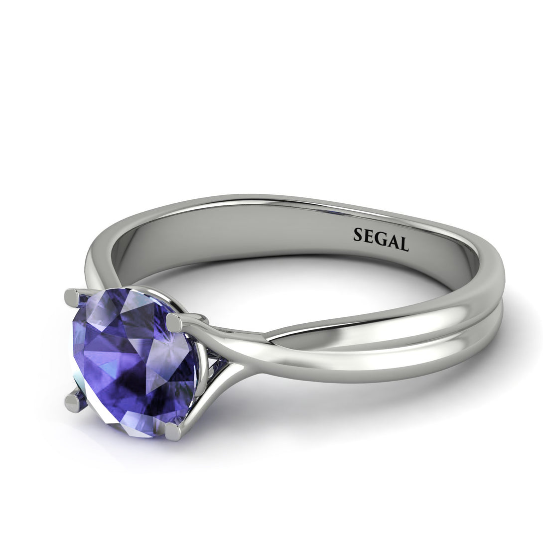 Solitaire Twist Shank Tanzanite Ring - Eleanor No. 203