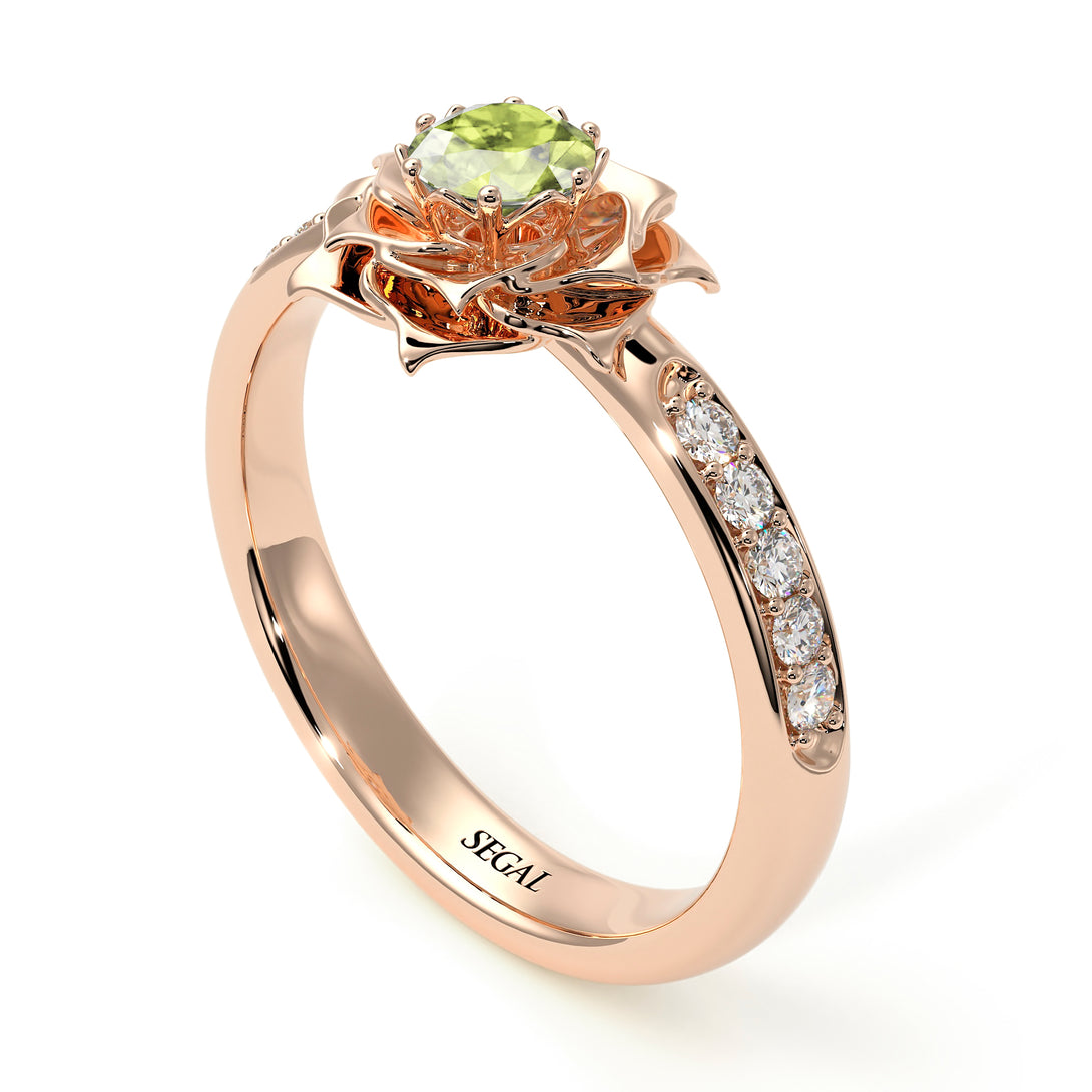 A lady's Rose Peridot Ring- Elena no. 702