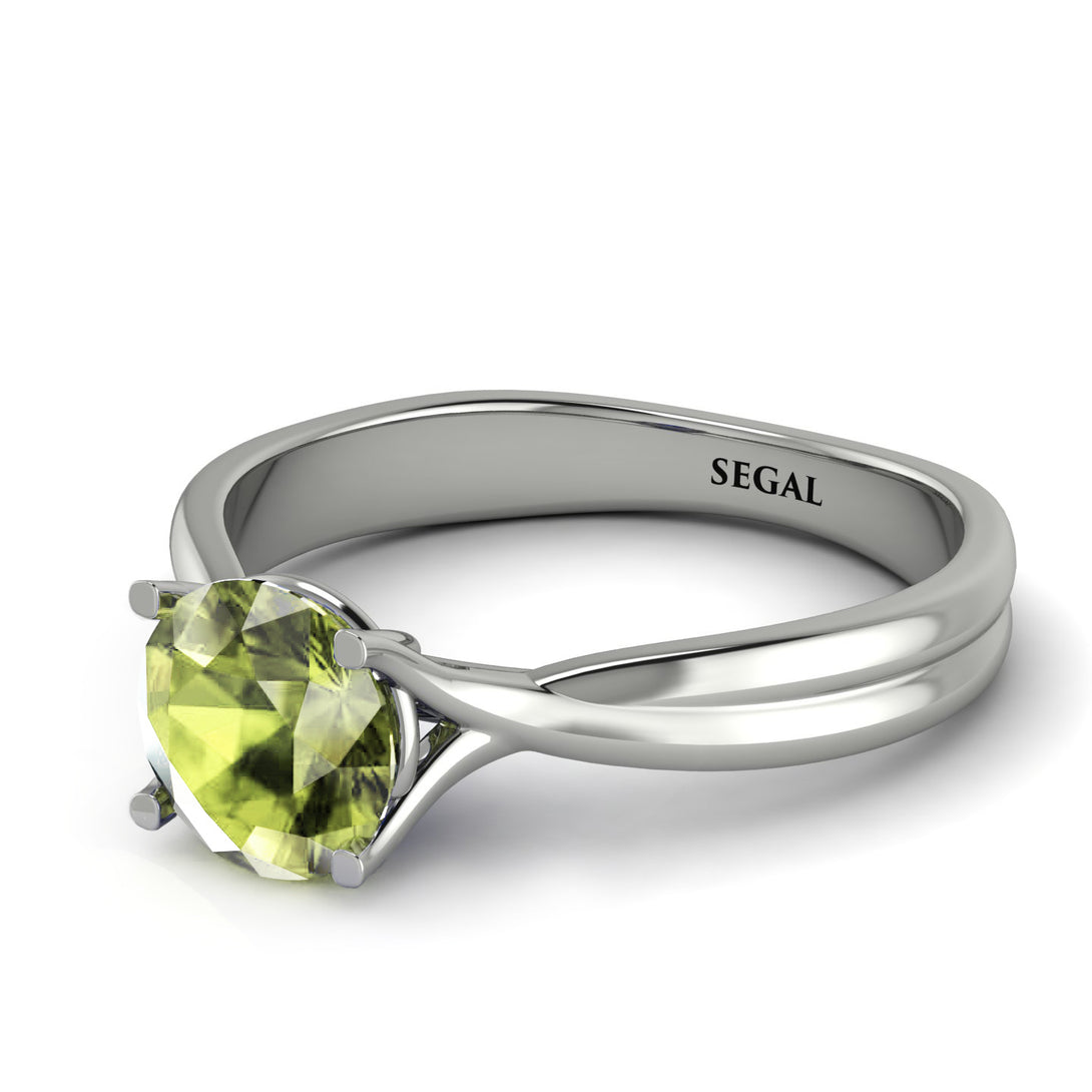 Solitaire Twist Shank Peridot Ring - Eleanor No. 703