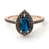Pear Shaped Halo Blue Topaz Ring - Janet No. 505
