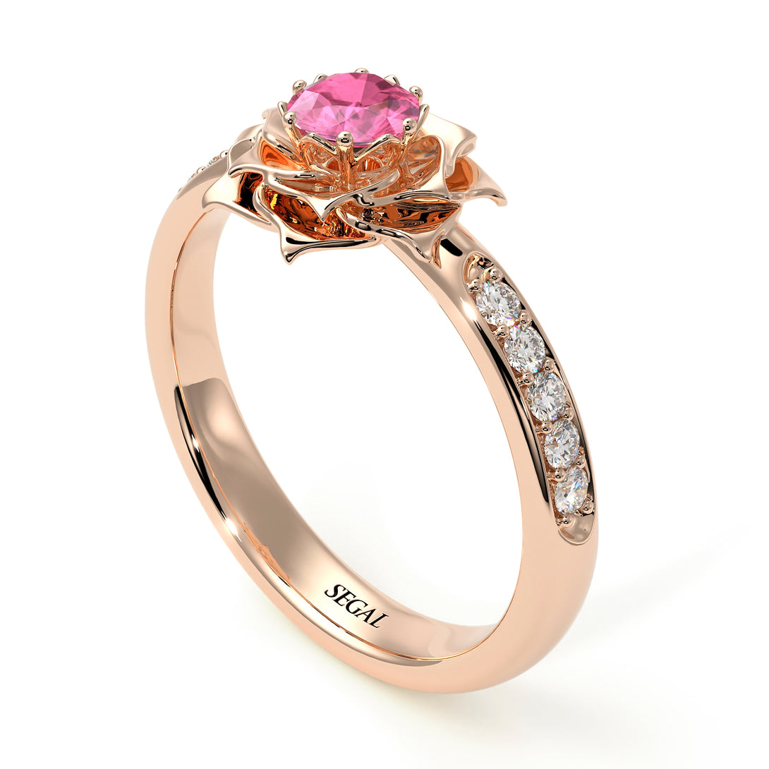 A lady's Rose Pink Moissanite Ring- Elena no. 802