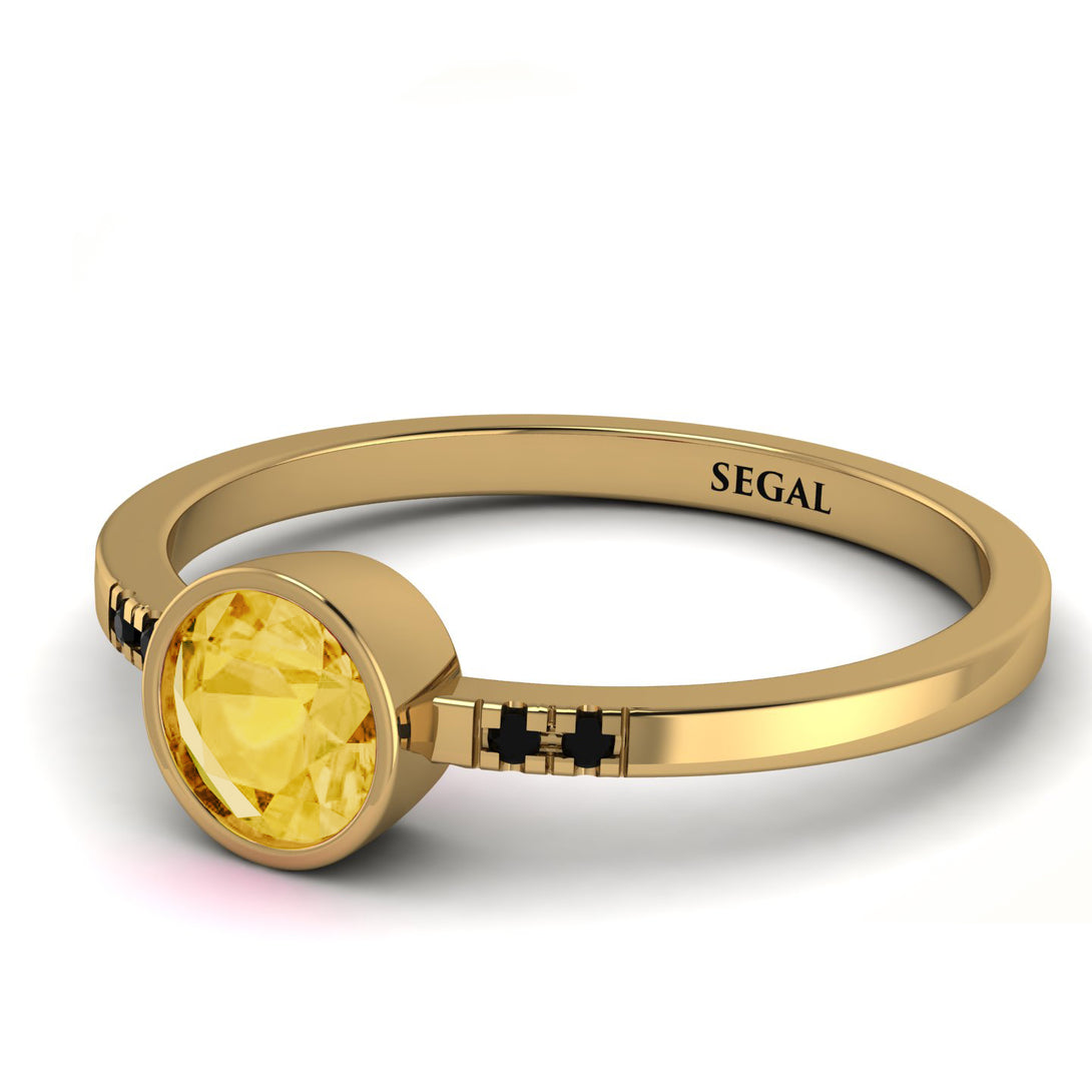 Bezel Minimalist Citrine Ring - Kinsley No. 604