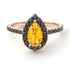 Pear Shaped Halo Yellow Diamond Ring - Janet No. 1005
